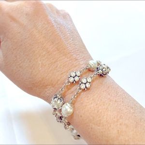 Brighton 2 strand Pearl and Crystal bracelet